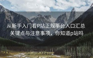 从新手入门看P站正规平台入口汇总 关键点与注意事项，你知道p站吗