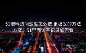 51爆料访问速度怎么选 更稳妥的方法方案，51里面访客记录如何看