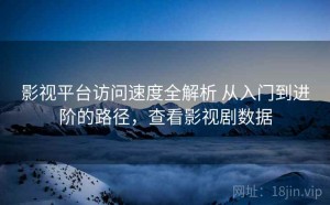 影视平台访问速度全解析 从入门到进阶的路径，查看影视剧数据