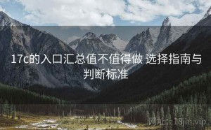 17c的入口汇总值不值得做 选择指南与判断标准