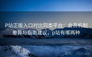 P站正版入口对比同类平台：会员机制差异与指南建议，p站有哪两种