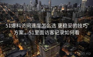 51爆料访问速度怎么选 更稳妥的技巧方案，51里面访客记录如何看