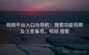 视频平台入口与导航：搜索功能观察及注意事项，视频 搜索