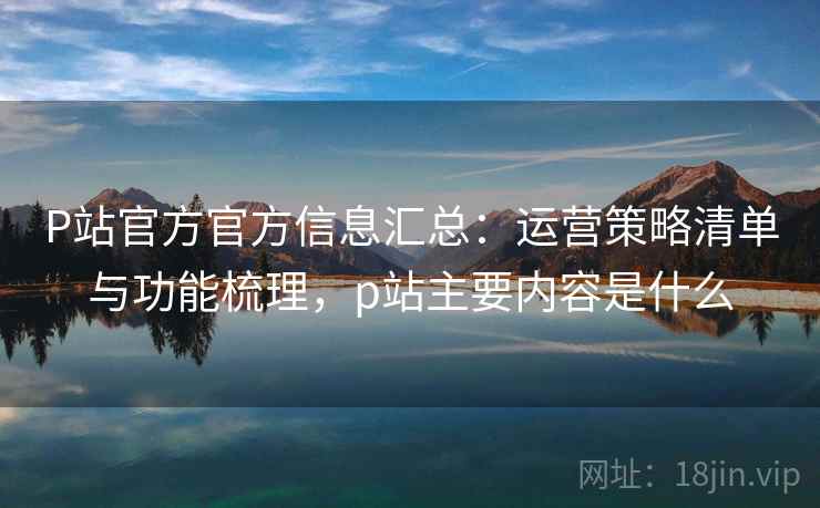 P站官方官方信息汇总：运营策略清单与功能梳理，p站主要内容是什么