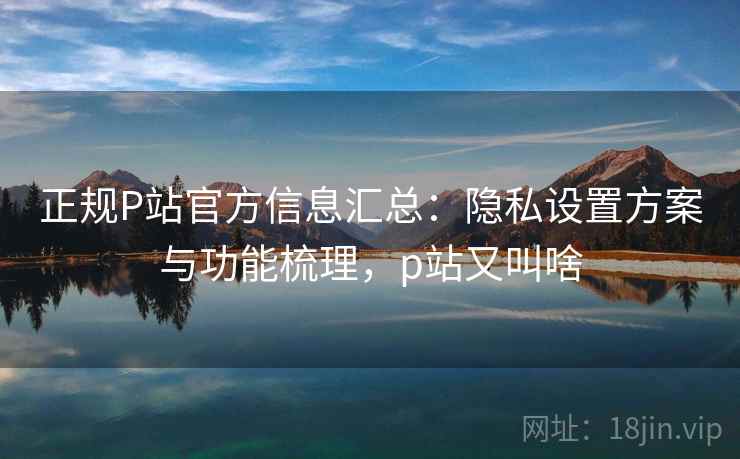 正规P站官方信息汇总:隐私设置方案与功能梳理,p站又叫啥 正规P站官方信息汇总:隐私设置方案与功能梳理,p站又叫啥