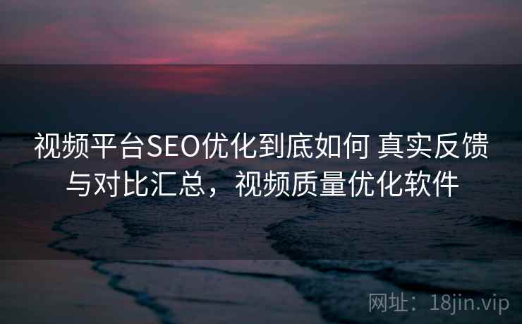 视频平台SEO优化到底如何 真实反馈与对比汇总，视频质量优化软件