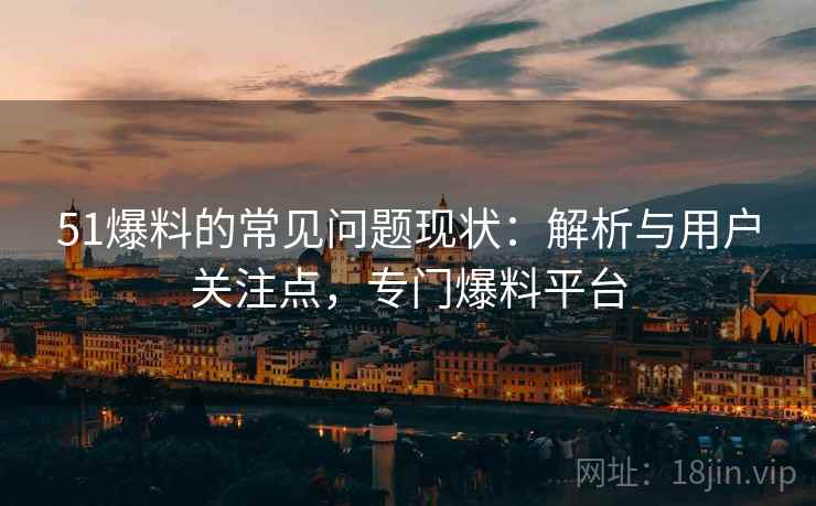51爆料的常见问题现状:解析与用户关注点,专门爆料平台 51爆料的常见问题现状:解析与用户关注点,专门爆料平台