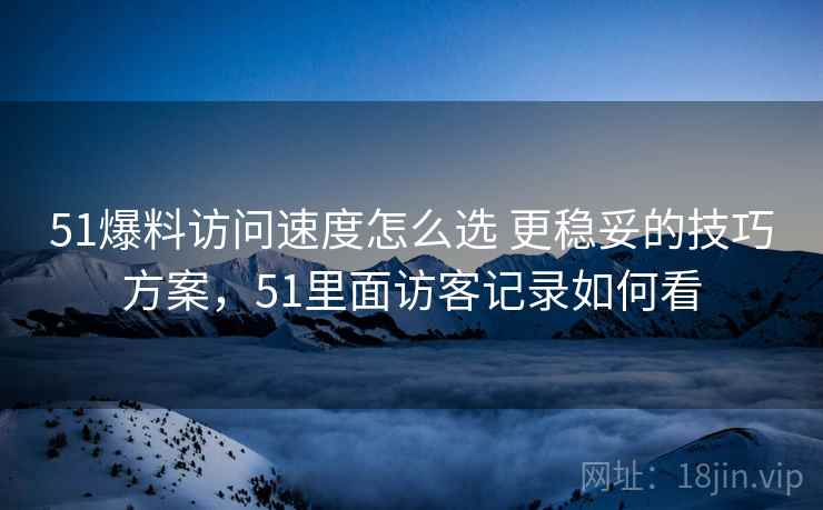 51爆料访问速度怎么选 更稳妥的技巧方案,51里面访客记录如何看 51爆料访问速度怎么选 更稳妥的技巧方案,51里面访客记录如何看
